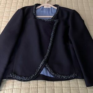 Valentino Midnight Blue Beaded Blazer